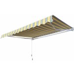Outsunny Markýza se sklopným ramenem a ruční klikou, 2,95 x 2,45 m žlutá + šedá – Zboží Mobilmania