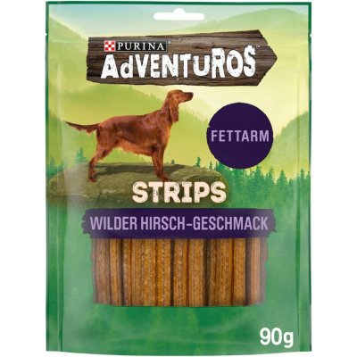 AdVENTuROS Strips nízkotučné pamlsky pro psy s jelení příchutí 3 x 90 g