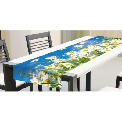 Dimex Běhoun Sedmikrásky TS 002 modrá bílá zelená žlutá 40x140cm – Zbozi.Blesk.cz