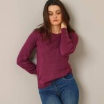 Pulovr se vzorem a ozdobnými knoflíčky švestková – Hledejceny.cz