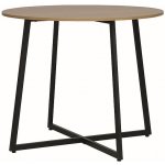 Textilomanie LUNA Kulatý jídelní stůl s deskou v dekoru dub – Sleviste.cz