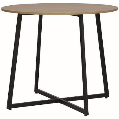 Textilomanie LUNA Kulatý jídelní stůl s deskou v dekoru dub – Sleviste.cz