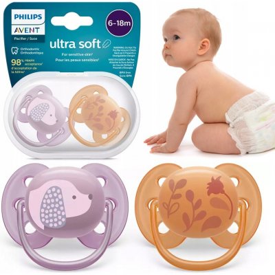 Philips Avent Ultrasoft 2 ks + sterilizační box dívčí fialová – Zboží Dáma
