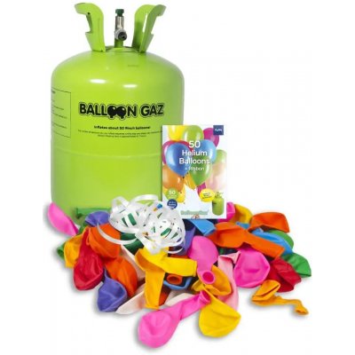 HELIUM DO BALÓNKŮ BALLOONGAZ jednorázová nádoba 420 l + 50 latexových balónků – Zbozi.Blesk.cz