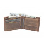 Pánská kožená peněženka hnědá minimalistická Nivasaža N59 – Sleviste.cz