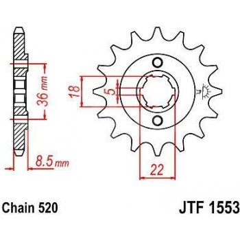 JT Sprockets JTF 1553-15