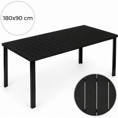 MultiGarden SAK-180-1-1 Zahradní stůl pro 8 osob, 180x90 cm, černá deska – Hledejceny.cz