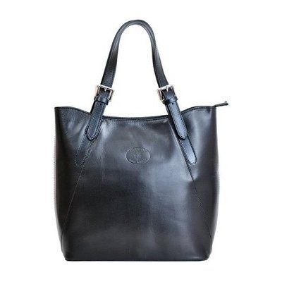 Vera Pelle kabelky velká černá kožená dámská kabelka přes rameno Černá – Zboží Mobilmania