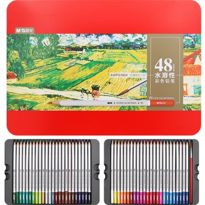 M&G Pastelky akvarelové/šestihranné v plechovém boxu sada 48 ks 453967