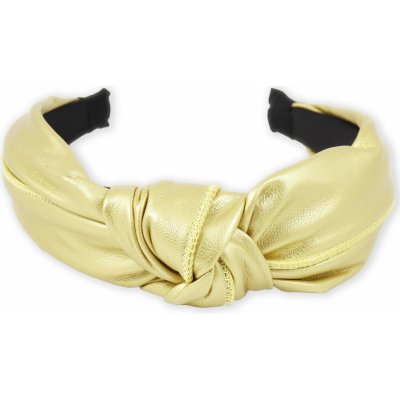 Čelenka do vlasů imitace kůže zlatá – Zboží Mobilmania