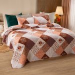 decoDoma Přehoz na postel VINTAGE ROSE hnědá 90 - 100 x 200 cm – Sleviste.cz