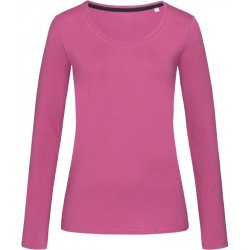 Stedman Tričko V-Neck T Claire LSL dlouhý rukáv dámské COT-059720k4601 Růžová