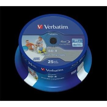 Verbatim BD-R SL 25GB 6x, printable, spindle, 25ks (43811)