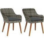 Omaxi 892133 Zahradní křeslo 2 ks Šedá 55 x 62,5 x 82 cm polyratan – Hledejceny.cz