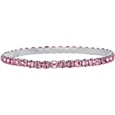 CRYSTalp Elastický tenisový náramek s růžovými Swarovski krystaly Aura 22270.LRO.E – Hledejceny.cz