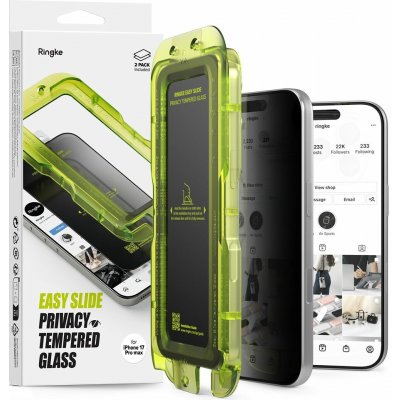 Ringke Easy Slide Privacy tvrzené sklo (2 ks) iPhone 17 Pro černá 161921 – Zboží Živě