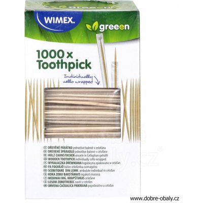 Wimex Dřevěná párátka hyg. balená v celofánu 65 mm (1000 ks) – Zboží Dáma