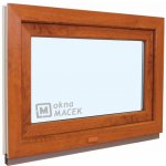 KNIPPING Plastové okno - 70 AD, 600x500 mm, S, zlatý dub Sklo: ornamentální (kůra čirá), Barva, imitace: zlatý dub/bílá (jednostranně) – HobbyKompas.cz