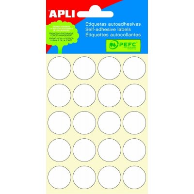 Samolepicí etikety- Apli - bílé - 13 mm, 120 ks - AO2663 – Sleviste.cz
