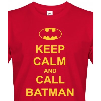Bezvatriko pánské tričko Keep calm and call Batman Canvas pánské tričko krátkým rukávem 108214 Červená – Zboží Mobilmania