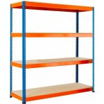 Fistar 1800x1600x450 mm Lakovaný 4-policový modro-oranžový – HobbyKompas.cz