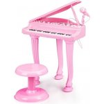 EcoToys Piano pro děti s mikrofonem a židličkou Pink – Zboží Dáma