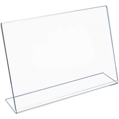 A-Z Reklama CZ plastový stojánek na 1 list papíru tvar L na šířku A5 – Zbozi.Blesk.cz