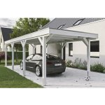 SKAN HOLZ Přístřešek na auto Grunewald 321 x 796 cm bílý – Sleviste.cz