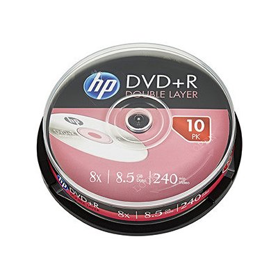 HP DVD+R DL, Double Layer, DRE00060-3, 69309, 8.5GB, 8x, cake box, 10-pack, bez možnosti potisku, 12cm, pro archivaci dat