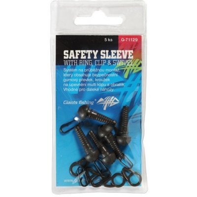 Giants Fishing Montáž Safety Sleeve with Ring Clip a Swivel 5 ks