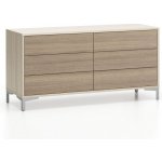 Plan Kancelářská policová komoda LAYERS, 6 zásuvek, dub přírodní / dub mořený – Sleviste.cz