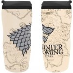 CurePink Cestovní hrnek Game Of Thrones Hra o trůny: Winter Is Coming béžový 355 ml – Zbozi.Blesk.cz