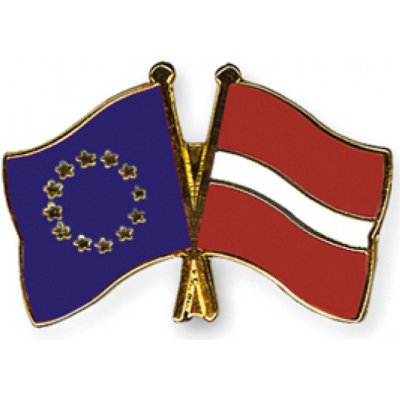 Odznak (pins) 22mm vlajka EU + Lotyšsko - barevný – Hledejceny.cz