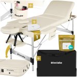 tectake 3 zónové masážní lehátko Phuket, taška na přenášení, hliníkový rám - béžová – Zboží Dáma