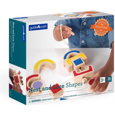 Guidecraft Navlékání tvarů dřevěné velké kostky – Sleviste.cz