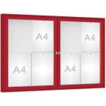 PROCITY Venkovní vitrína model 1000 dvoukřídlá, 8 x A4, plexi, červená | Zboží Auto