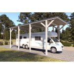 Holzbrüder Ralf na karavan bílá/šedá 4 x 8 m – HobbyKompas.cz