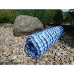 ACRA rolovací 184x55cm s podhlavníkem pruhované modré – Sleviste.cz