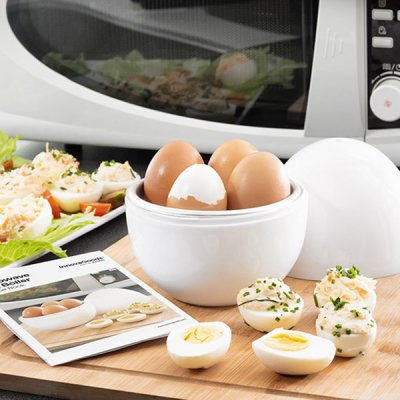 InnovaGoods Vařič na vajíčka do mikrovlnné trouby s recepty – Zboží Mobilmania