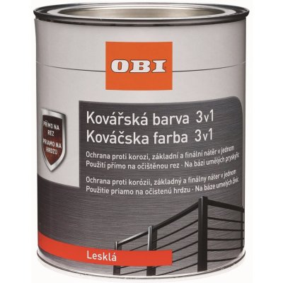 OBI Ochranný lak na kov 3v1 antracitový lesklý 375 ml – Zboží Mobilmania