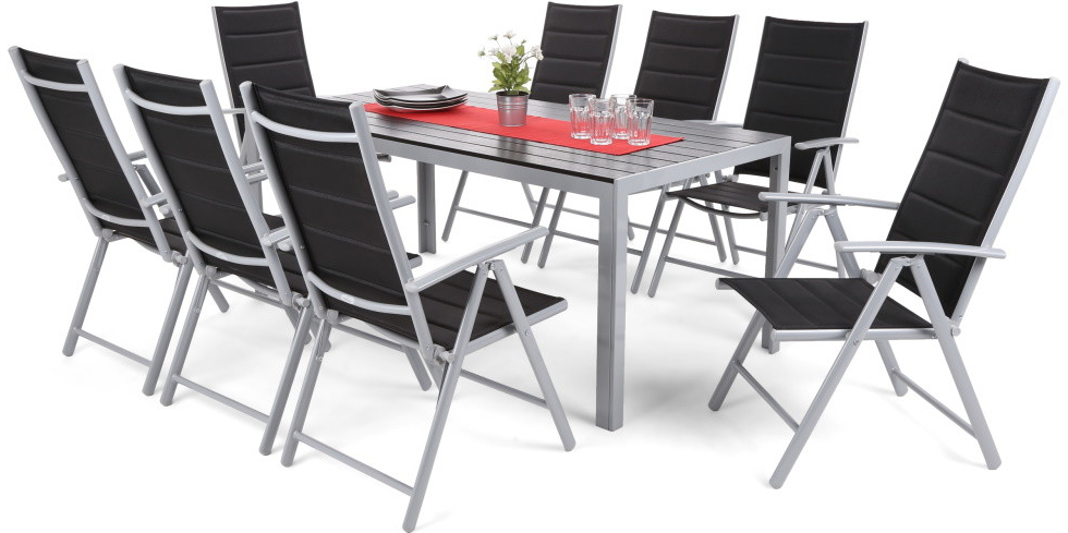 Home&Garden Zahradní sestava Ibiza 185 cm Silver / Black 8+1