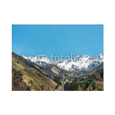 WEBLUX 53630622 Fototapeta plátno Nature of mountains Příroda hory sníh silnice na Medeo v Almaty Kazachstán rozměry 240 x 174 cm – Zboží Mobilmania
