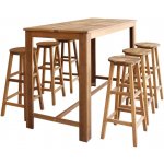 vidaXL Marketos Barový stůl a stoličky sada 7 ks masivní akáciové dřevo – Sleviste.cz