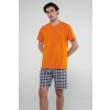 Pánské pyžamo Vamp 20620 pánské pyžamo krátké oranžové