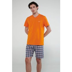 Vamp 20620 pánské pyžamo krátké oranžové