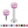 Piercing Nubis piercing do brady labreta s krystaly Crystals from Swarovski LB1038-1208AB