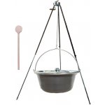 Perfect Home kotlík na guláš nerez 30 l 1,5 mm Speciální teleskopická trojnožka s pojistnou kladkou na kotlík poklice nerez 50 cm INOX Vařečka dřevo smrk 50 c – Zboží Dáma