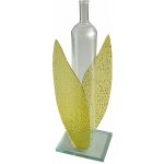 Skleněná váza na 1 květinu tulipán, žluté listy – Hledejceny.cz