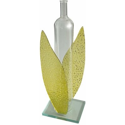 Skleněná váza na 1 květinu tulipán, žluté listy – Hledejceny.cz