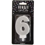 PartyDeco Narozeninová svíčka číslo 6 stříbrná – Hledejceny.cz